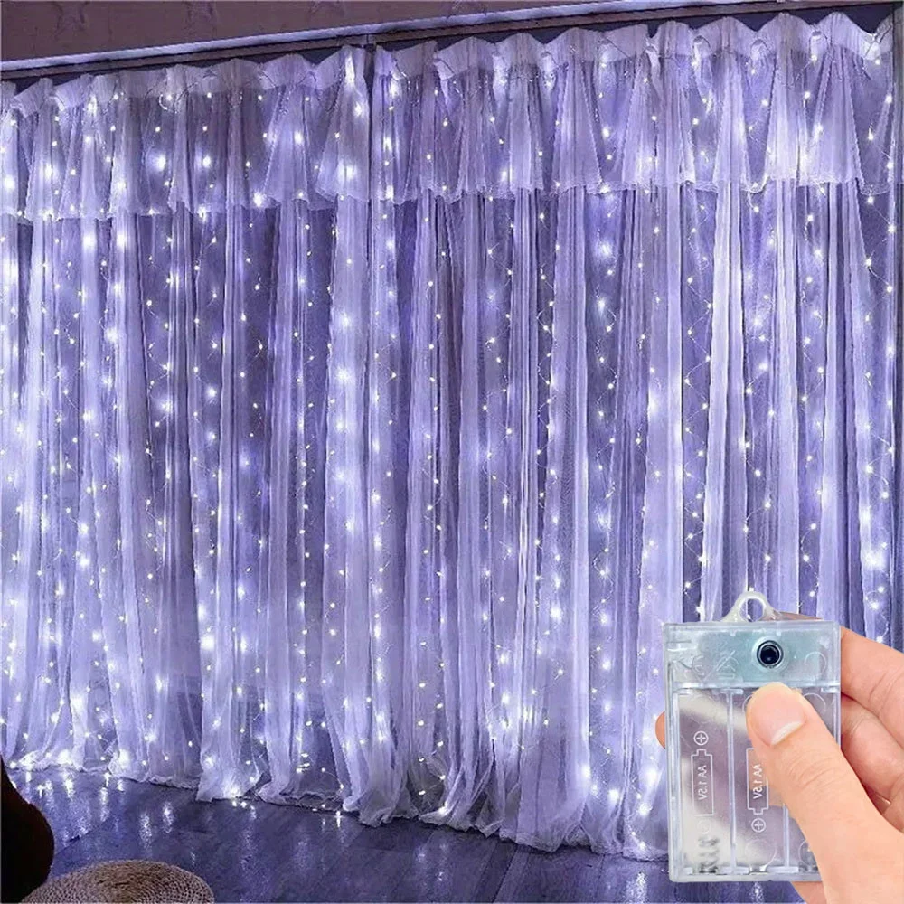 電池式 3/6m カーテン型 LED ストリングライト ガー - Led Fairy String Lights のレビューと価格